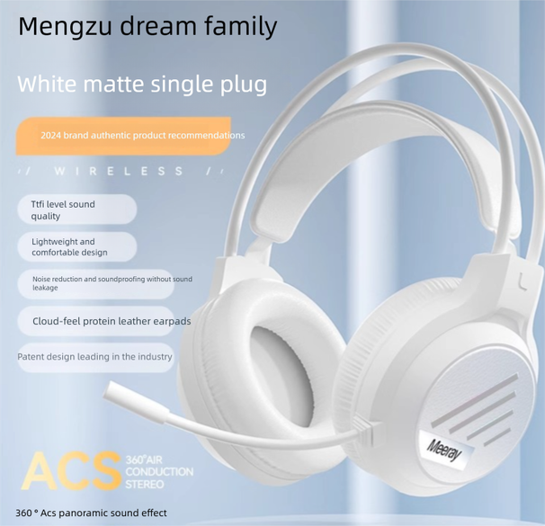 Cuffie auricolari cablate Mengzu M1 con cancellazione del rumore per laptop, telefono cellulare, streaming live con microfono,_voghion.com