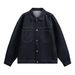 Men's Clothing Men's Autumn Loose Silhouette Denim Jacket With Bright Stitching Design, Casual Double Pockets, Fashionable Casual Wear_voghion.com