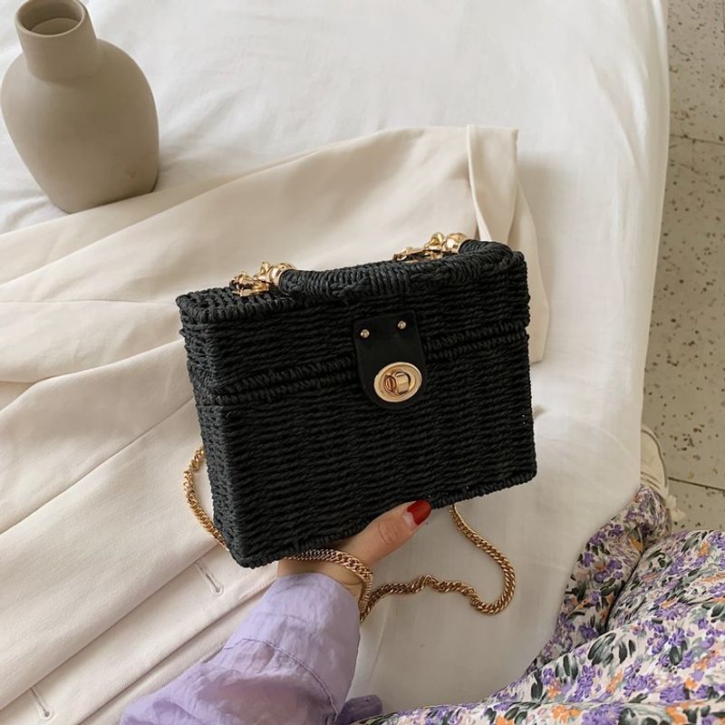 Nuova borsa portagioie ovale tendenza moda corda di carta erba intrecciata borsa casual versatile per tutti i giorni_voghion.com
