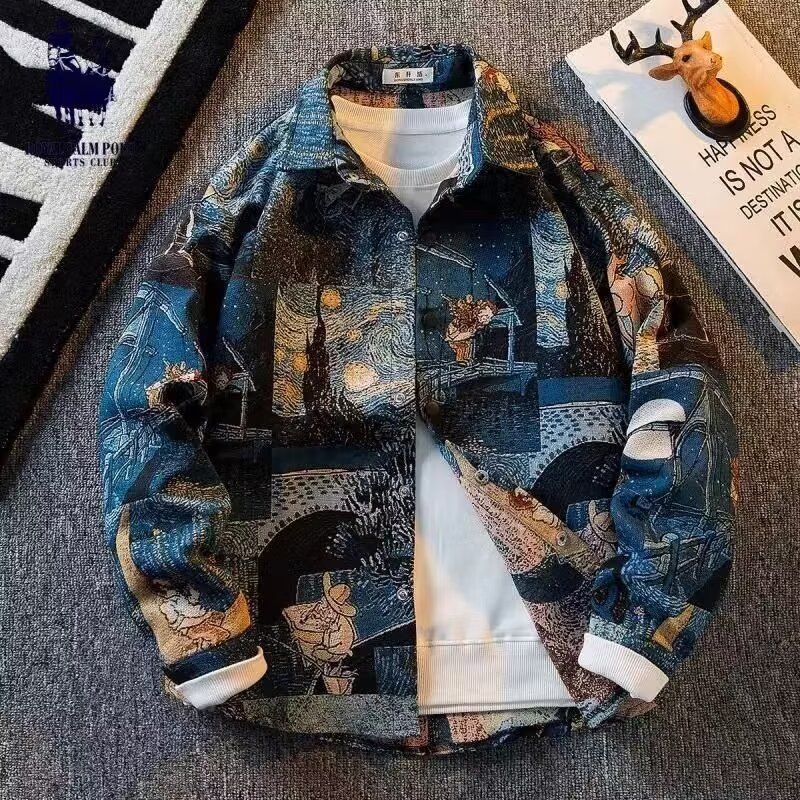 Herrenbekleidung Bestickte Arbeitskleidung Jeansjacke Herrenmode Marke Lose Große Größe Alle Match Tops Paar Trendy Herrenbekleidung_voghion.com