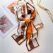 Love Horse Sciarpa di seta arancione Sciarpa lunga stretta da donna Streamer Cravatta per capelli Sciarpa di seta simulata Sciarpa decorativa Sciarpa di seta stile occidentale_voghion.com