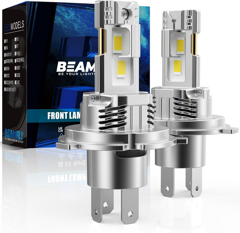 30000LM H4 Nebelscheinwerferlampen Canbus-Scheinwerfer 3570 CSP 100W 6500K Fernlicht Autolicht Turbo-LED-Diode Kupferrohr_voghion.com