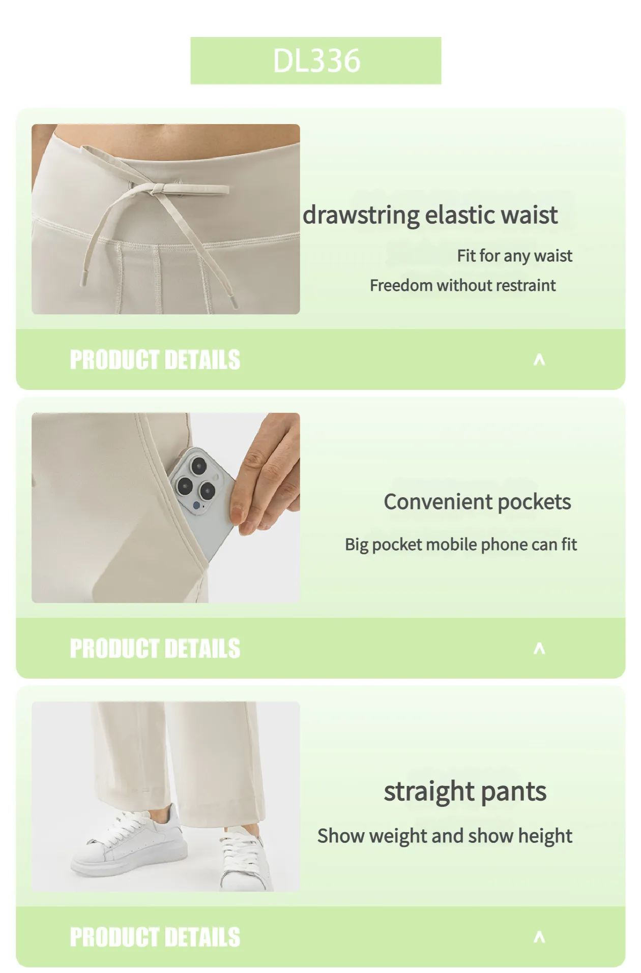 New Evrlue Double 6 Zero Sense Wide Leg Large Pocket Fitness Yoga Women Sports Casual Long Pants DL336_voghion.com