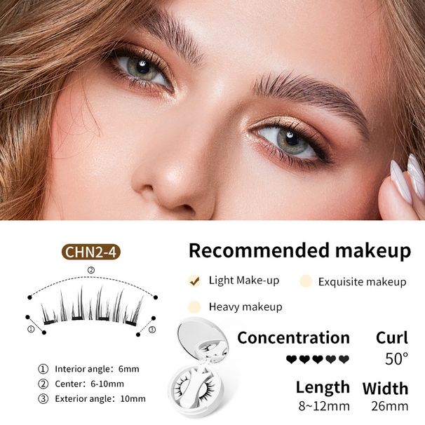 Cílios postiços magnéticos Little Devil - sem cola, aparência natural, com estojo portátil (reutilizáveis e fáceis de aplicar)_voghion.com