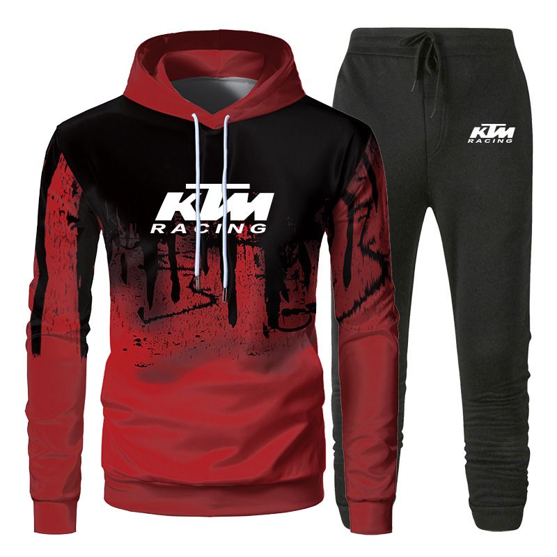 Abbigliamento da uomo Maglione casual da uomo e da donna con stampa 3D impermeabile con lettera KTM con cappuccio_voghion.com