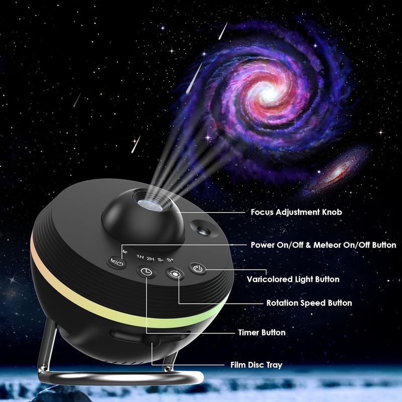 The Starry Sky Projector Is A Multi-functional 13-in-1 Galaxy Projector That Can Create A Starry Sky Atmosphere For Sleep, Featuring Dynamic Meteor Ef_voghion.com