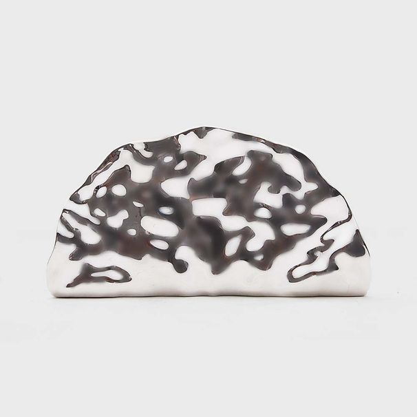 Elegante pochette da donna in acrilico con tracolla a catena in metallo, borsa da sera in stile vintage per feste e matrimoni, speciale pochette in metallo a forma di ventaglio_voghion.com