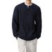 Oversize-Henley-Strickpullover für Herren – Strukturierter Zopfmusterpullover für Business Casual & Streetwear (EU-Größen S-2XL) | Atmungsaktives Polyester in Grau/Marineblau_voghion.com