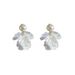 Silver Needle Pearl Flower Petal Tassel Earrings Super Fairy Gentle Lady Ins Style Accessories Ear Clips_voghion.com