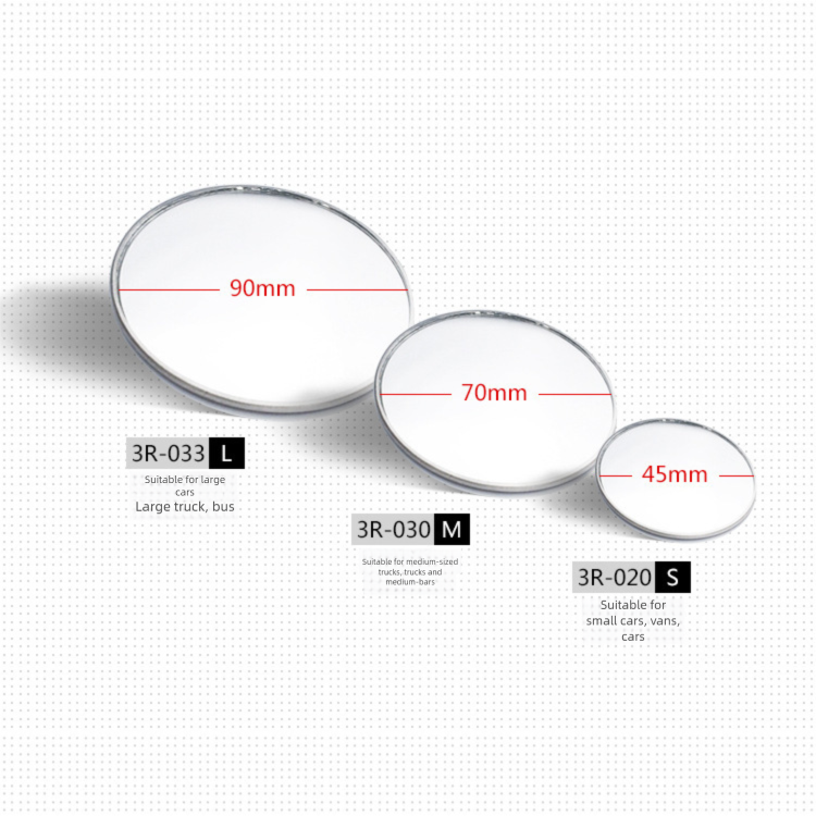 Car Rearview Small Round Bus Truck Reversing Thin Convex Wide Angle Blind Spot Mirror 3R-033_voghion.com