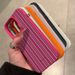Skin Texture Fresh Striped Case Compatible With 15 Pro Max IPhone 14/12/11/13/XS_voghion.com