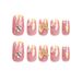 Pink Wearing Butterfly Panel, Sparkling Diamond, Explosive Flash, Gold Foil, False Square Nail Panel_voghion.com