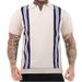 Men's Clothing Polo Shirt V Neck Short Sleeved Knitted Sweater Men's Striped Color Matching Slim Fit Business Ice Silk Breathable Trendy_voghion.com