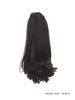 Extension de cheveux queue de cheval micro-bouclée noire naturelle, 16 pouces, mi-longue, avec cordon de serrage, adaptée à un usage quotidien japonais_voghion.com