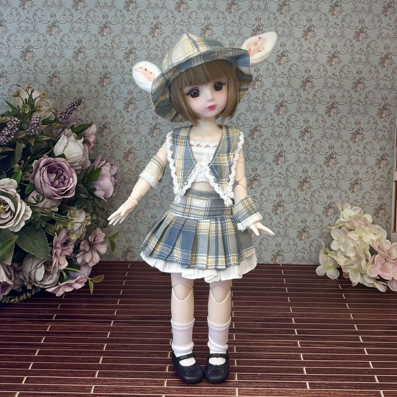 6 Points Bjd Doll Dress Up Clothes Set 30cm Doll Skirt Lolita Dress Uniform Maid Dress_voghion.com