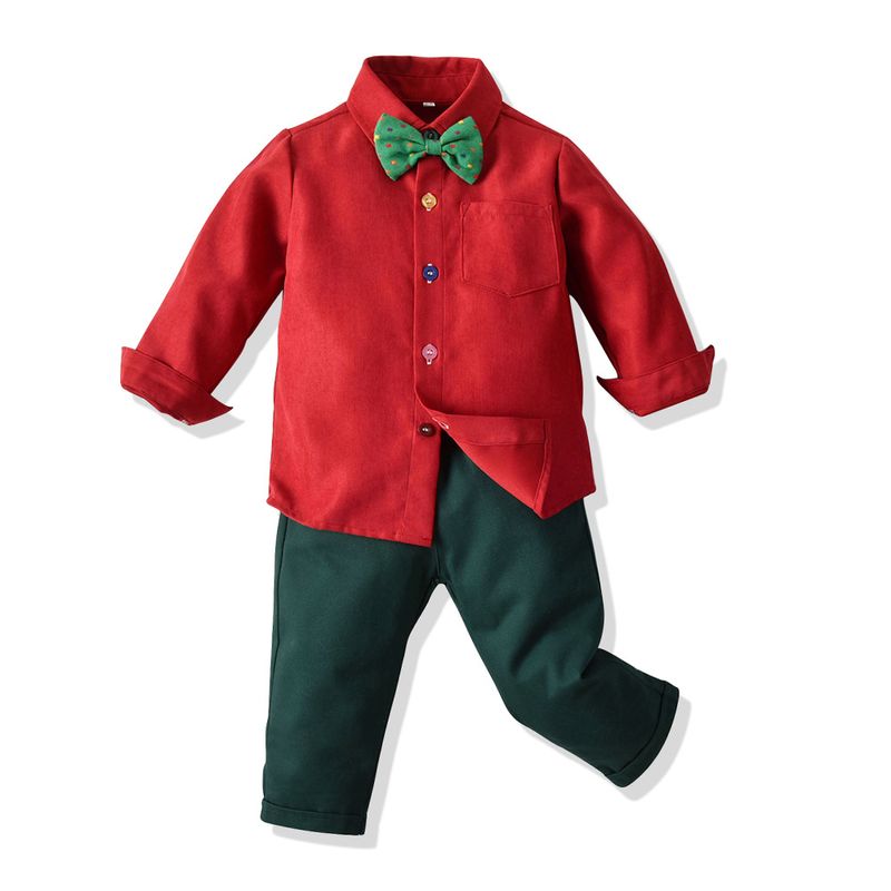 Abbigliamento per bambini Abbigliamento primaverile per bambini per ragazzi camicia multicolore bretelle abito due pezzi abito natalizio_voghion.com