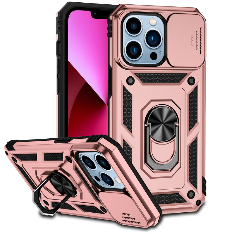 Paraurti di grado militare Cover per armatura per iPhone 14 13 11 12 Pro Max XS Max XR X 7 8 Plus SE Slide Camera Lens Proteggi custodia per telefono_voghion.com