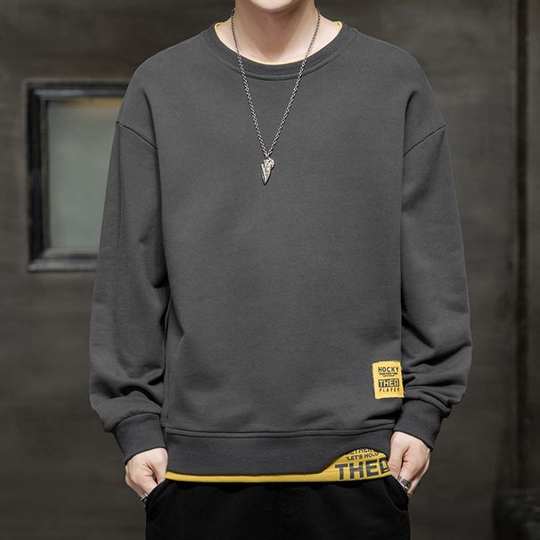 Men’s Layered Look Long Sleeve T-Shirt – Korean Streetwear Pullover, Autumn Essentials, Ribbed Hem Casual Top_voghion.com