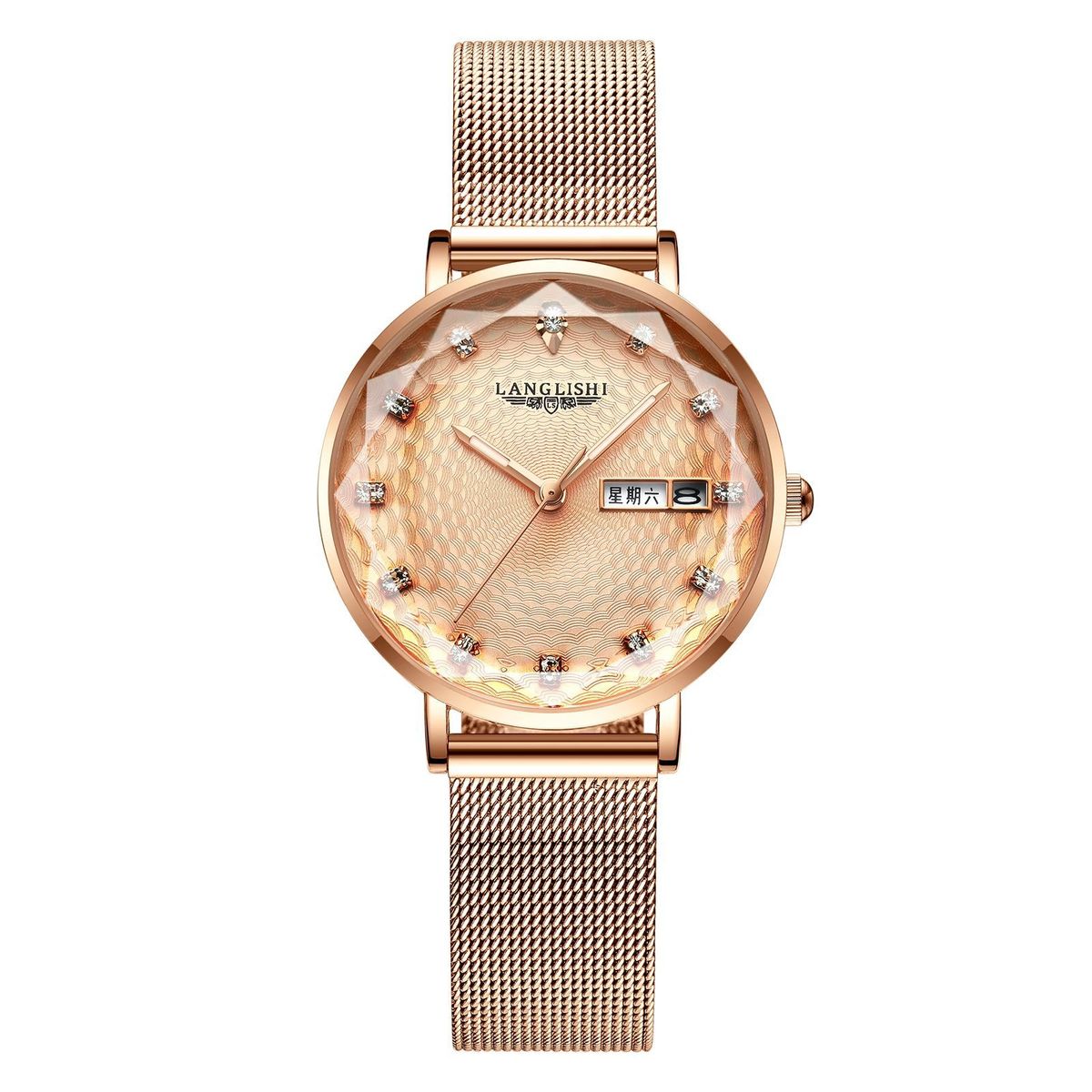 Wodoodporny, świecący, w pełni automatyczny, importowany zegarek damski dla studentek, wersja koreańska, prosty i modny, popularny w Internecie_voghion.com