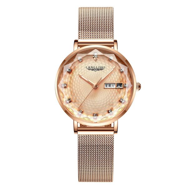 Wodoodporny, świecący, w pełni automatyczny, importowany zegarek damski dla studentek, wersja koreańska, prosty i modny, popularny w Internecie_voghion.com