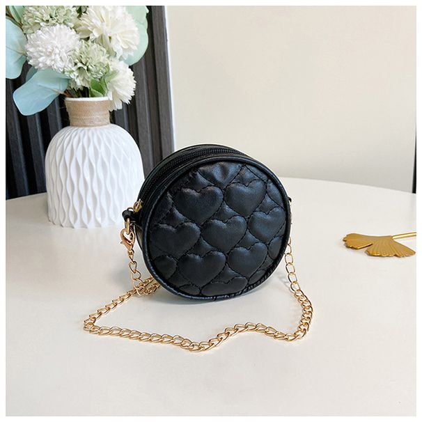 Mini taske lille rund taske macaronfarvet pige baby broderitråd kærlighed børnehave udendørs form møntpung skulder crossbody kædetaske_voghion.com