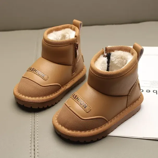 Barnsnö 2024 Vinternya Barn Korta Ankel Flickor Halkfria Tjocka Plyschpäls Gummistövlar För Pojkar Varma Mode_voghion.com