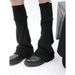 Calentadores de piernas estilo Y2K, calcetines de punto con forro polar estilo milenario, calcetines JK coreanos de media caña, calentadores de piernas de colores lisos para otoño e invierno, para mujer_voghion.com