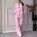 Women's Clothing Fashion Comfortable Loose Tops Wide Leg Pants Casual Cotton Linen Suit_voghion.com