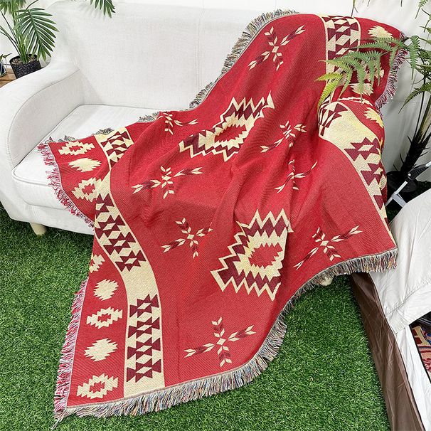 Homestay Decor Sofa Nap Internet Celebrity Ins Style Picnic Mat Bohemian Thread Blanket_voghion.com