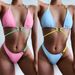 Outer swimsuit bikini popular solid color bikini women's split swimsuit triangle bikini_voghion.com