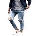 Suitable For All Seasons Ripped Jeans Autumn Slim Fit Slimming New Elastic Long Men's Skinny Pants_voghion.com