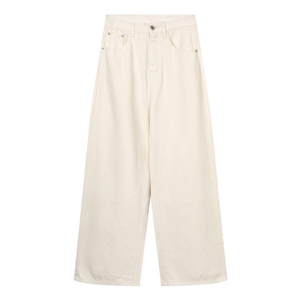 Dameklær Vasket bomull Retro allsidige jeans Dame Vår Nye høy midje smale rette bukser 24258_voghion.com