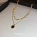 Double Heart-shaped Black Pendant For Girls With Modern Temperament, Layered Sweater Chain Lock, Bone Chain, Fashionable_voghion.com