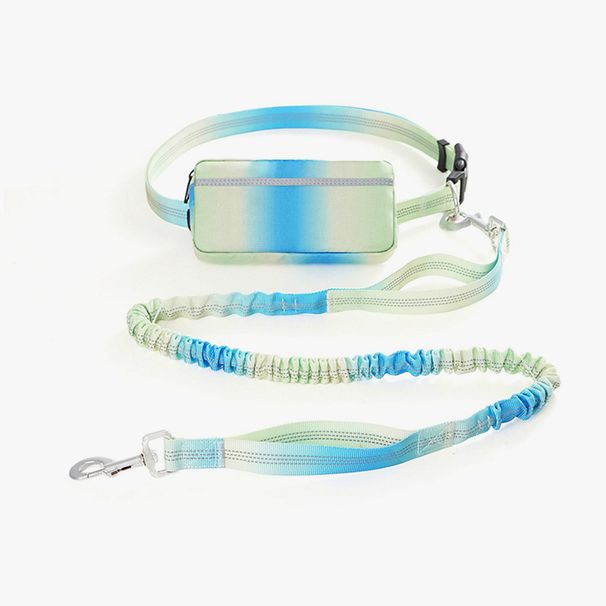 2024 New Gradient Color Pet Sports Running Waist Bag Small And Medium-sized Dogs Reflective Dog Retractable Leash_voghion.com