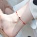Koreanischen Stil Einfache Persönlichkeit Granat Perlen Fußkettchen Schmuck Zubehör Für Frauen String Knöchel Seil Neue Rote Modell_voghion.com
