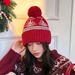 Gorro navideño rojo de lana para niños, ideal para el invierno. Grueso, cálido y con protección para las orejas. Perfecto para parejas, estudiantes y personas que buscan un gorro de punto resistente al frío._voghion.com