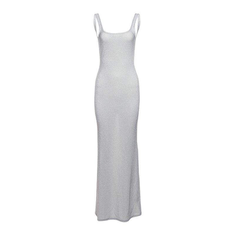 Women's Clothing autumn new women's clothing one shoulder solid color sequined sling sexy slim hip wrapped temperament dress_voghion.com