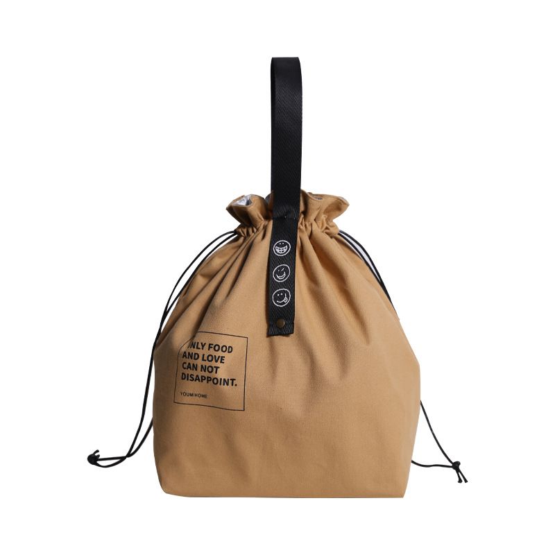 캠핑 용품 Lunch Bag Canvas Drawstring Thermal Insulation and Cold Storage High Capacity Camping Student Office Worker_voghion.com