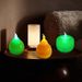 Flameless LED Candle Light - Realistic Pear & Apple Shape, Battery Operated, Halloween Christmas Party Decor, Home Table Centerpiece_voghion.com