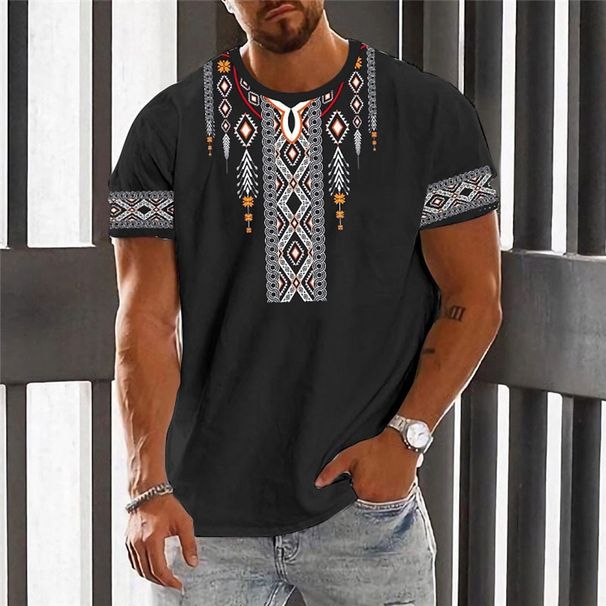Men's Clothing Plus Size T Shirt Color Block Pattern Argyle 3d Printing Outdoor Fashion Ethnic Short Sleeve_voghion.com