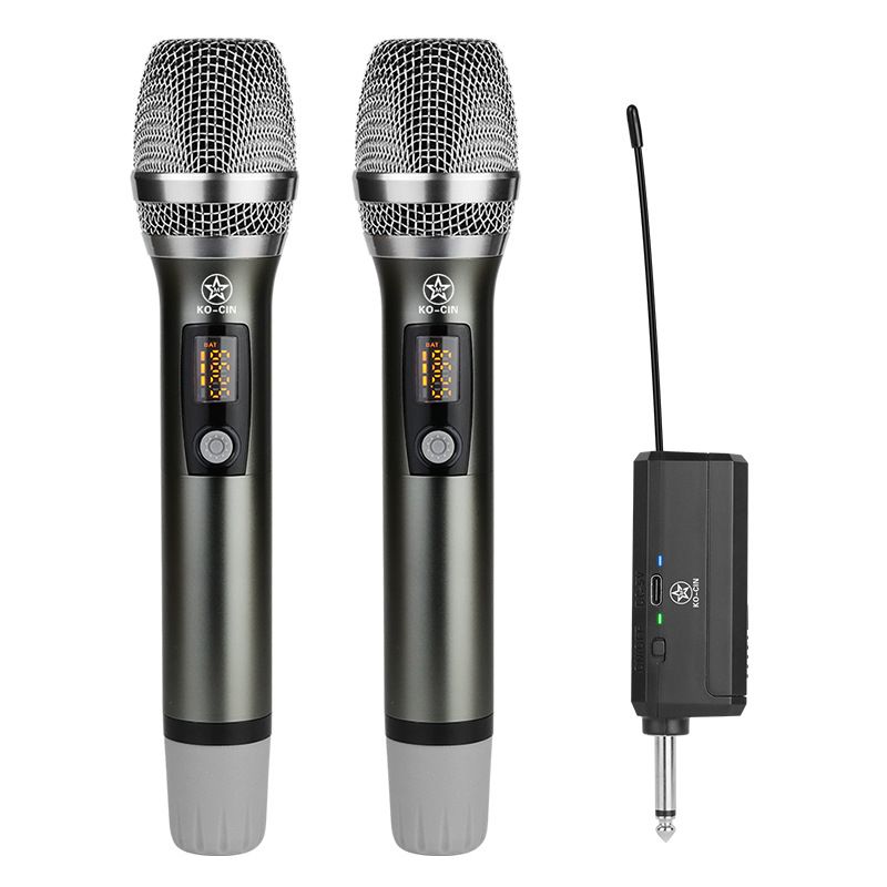 Draadloze microfoon 2 kanalen UHF professionele handheld microfoon microfoon voor feest karaoke kerk show vergadering_voghion.com