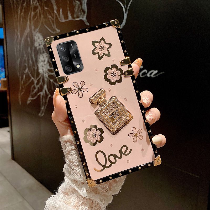 Husa pentru sticla de parfum cu diamante pentru OPPO A16 A15 A54 A53S A74 A94 A52 A53 A5 A9 2020 Realme GT Master C11 C15 C21 Square Pho_voghion.com
