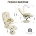 Massagesessel Mit Liegefunktion, Heizung & Hocker, Relax-Fernsehsessel Aus PU-Stoff, 360° Drehung, Beige_voghion.com