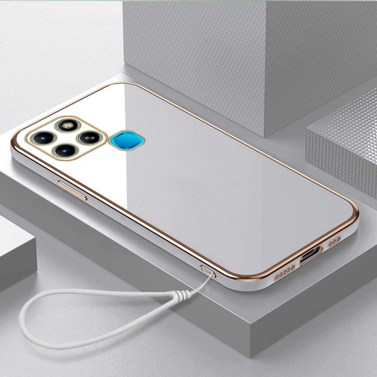 Custodia per telefono in silicone con placcatura quadrata di lusso per Infinix Smart 6 5 4 Coque Cover morbida con protezione ultra sottile_voghion.com