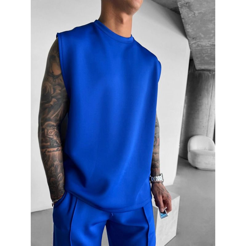 Men's Clothing Summer New Men's Fashion Vest Breathable Comfort Sleeveless Sports Casual Vest Solid Color Waistcoat T Shirt_voghion.com