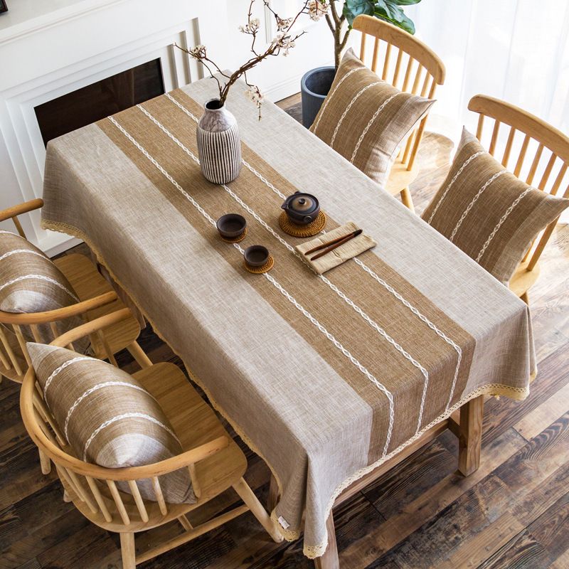 Modern Simple Tablecloth Nordic Cotton And Linen Dining Table Cloth Waterproof Coating Solid Color Rectangular Coffee Table Mat_voghion.com