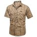Καλοκαιρινό ανδρικό καρό βαμβακερό πουκάμισο με κοντό μανίκι και πολλές τσέπες, για καθημερινή χρήση, 2021_voghion.com