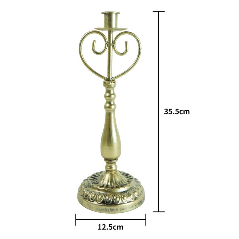 Vintage-Kerzenhalter-Set aus Kupfer, handgefertigter Kerzenständer aus Metall für Esstisch, Hochzeitsdekoration und rustikales Tafelaufsatz für Zuhause (Optionen mit einem oder drei Zweigen)_voghion.com