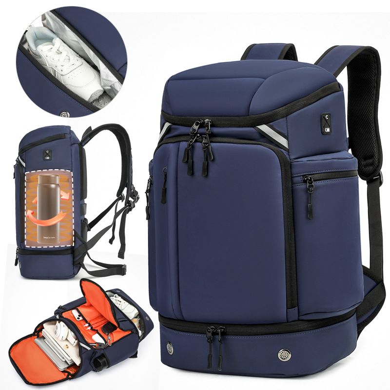 Men's Sports Travel Bag Large Capacity Shoe Compartment Multi Function Backpack_voghion.com