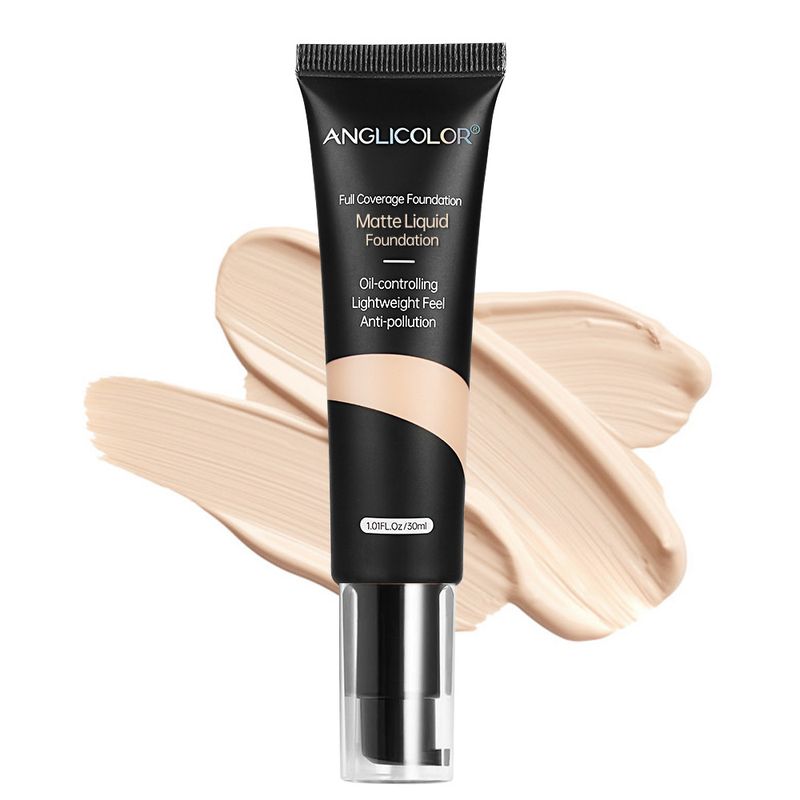 Anglicolor Long-Lasting Foundation – Ölkontrolle und voll deckendes Flüssig-Make-up für ein makelloses, natürliches Finish (Farbtöne 101–105)_voghion.com